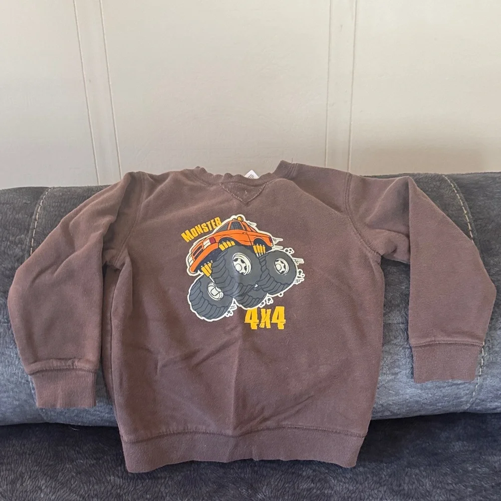 Jumping Beans Brown Monster Truck Sweatshirt